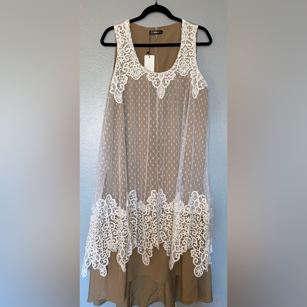 Elegant White Lace Overlay Skirt